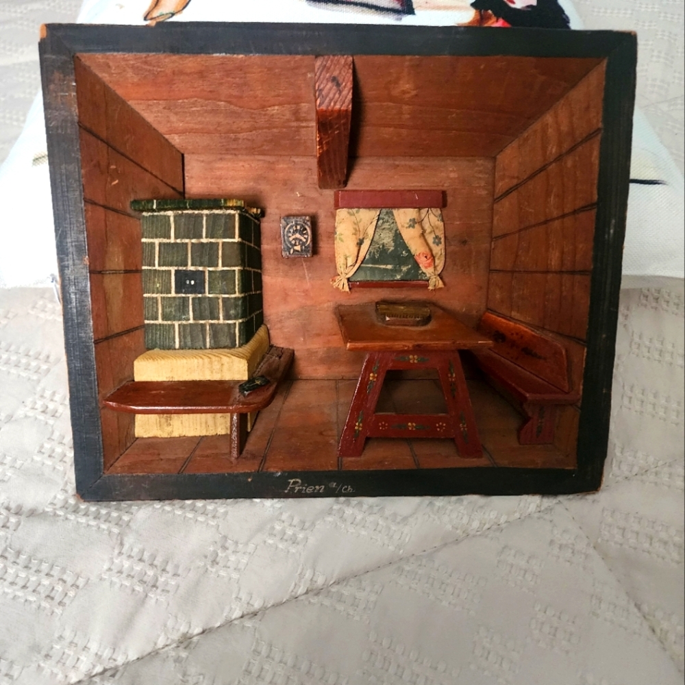 Vintage Rustic Wooden Miniature Room Decor